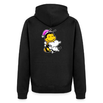 Abeille avec oreiller et bonnet de couchage - Veste à capuche bio Premium Unisexe - noir - Dos - Nico (187cm)