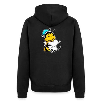 Abeille avec oreiller et bonnet de couchage - Veste à capuche bio Premium Unisexe - noir - Dos - Nico (187cm)