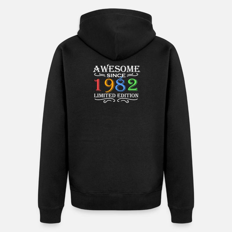 1982 - Né en 1982 - Veste à capuche bio Premium Unisexe - noir