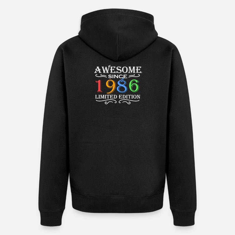 1986 - Né en 1986 - Veste à capuche bio Premium Unisexe - noir
