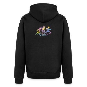 Watercolors Women Triathlon - Unisex Premium Organic Zip Hoodie - black - Back - Nico (187cm)