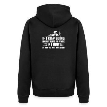 Si je continue, mon corps me fait mal pendant une semaine - Veste à capuche bio Premium Unisexe - noir - Dos - Nico (187cm)
