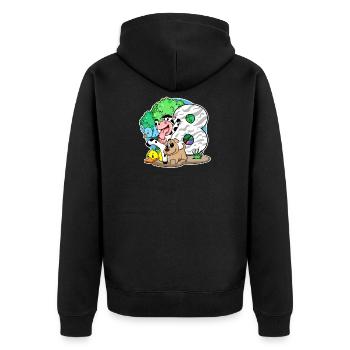 8. Geburtstag Niedliche Tiere 8 Jahre alt - Unisex Premium Bio Zip Hoodie - Schwarz - Hinten - Nico (187cm)