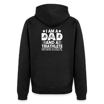 I'm A Dad And A Triathlete Nothing - Unisex Premium Organic Zip Hoodie - black - Back - Nico (187cm)