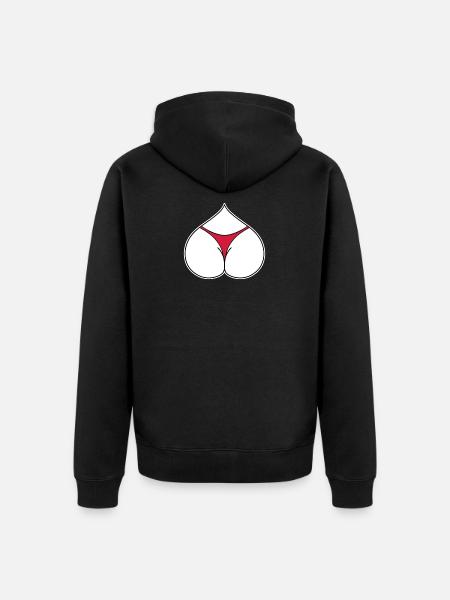 Arsch Herz Liebe - Unisex Premium Bio Zip Hoodie - Schwarz