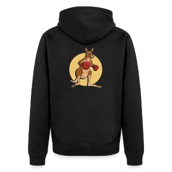 Kangaroo boxer - Unisex Premium Organic Zip Hoodie - black - Back - Nico (187cm)