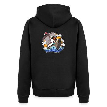 Mouette dans le bateau - Veste à capuche bio Premium Unisexe - noir - Dos - Nico (187cm)