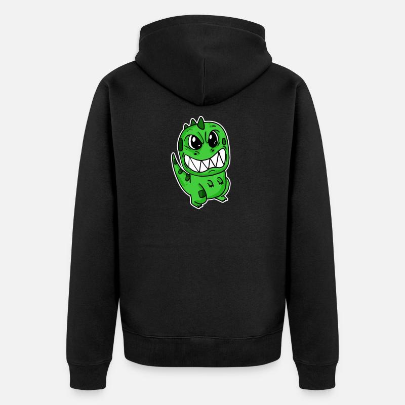 Petit dinosaure en colère - Veste à capuche bio Premium Unisexe - noir