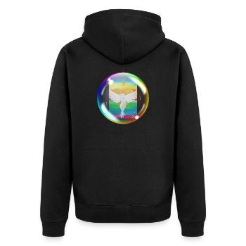 Rainbow Angel of Love Sonja Ariel von Staden - Unisex Premium Organic Zip Hoodie - black - Back - Nico (187cm)