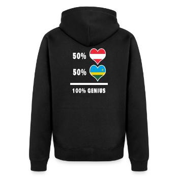 Österreich und Ruanda genial / Geschenk - Unisex Premium Bio Zip Hoodie - Schwarz - Hinten - Nico (187cm)