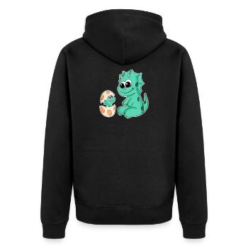 Dinosaures avec bébés dinosaures - Veste à capuche bio Premium Unisexe - noir - Dos - Nico (187cm)