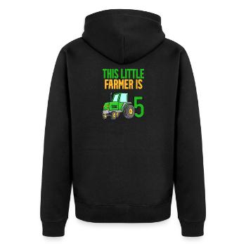 Farmer Farmer 5 years Boy 5th birthday son - Unisex Premium Organic Zip Hoodie - black - Back - Nico (187cm)