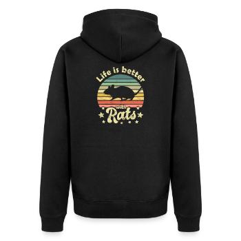 Rat rats - Unisex Premium Organic Zip Hoodie - black - Back - Nico (187cm)