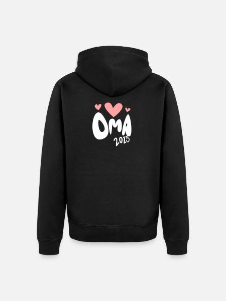 Oma 2023 - Werdende Oma 2023 - Unisex Premium Bio Zip Hoodie - Schwarz