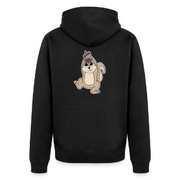 Squirrel - Unisex Premium Organic Zip Hoodie - black - Back - Nico (187cm)