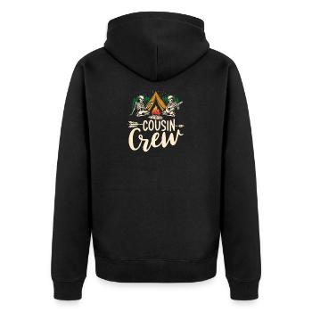 Cousin crew - Unisex Premium Bio Zip Hoodie - Schwarz - Hinten - Nico (187cm)