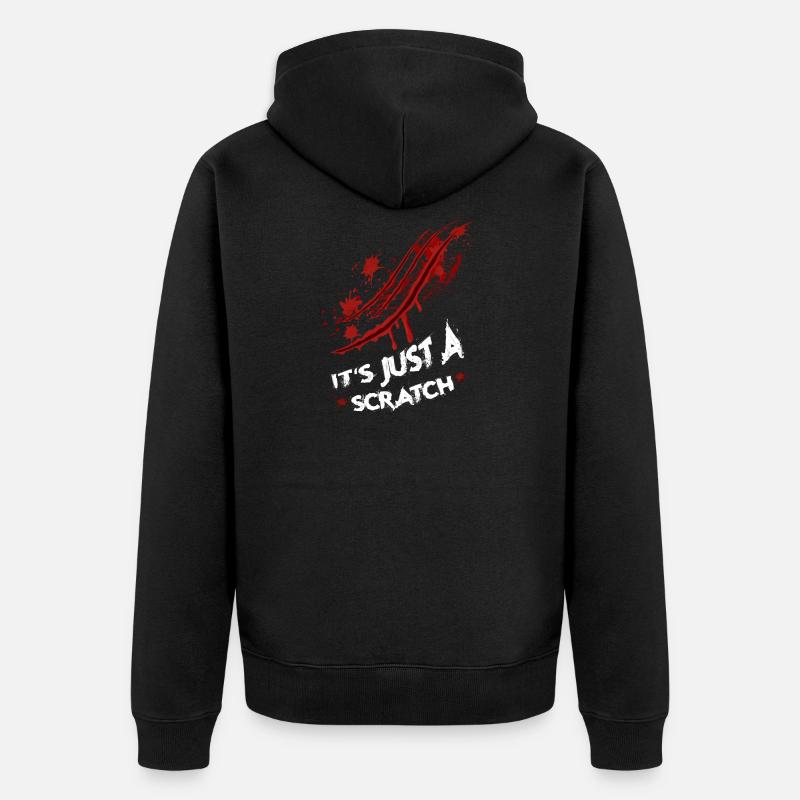 Marque à gratter d’Halloween - Veste à capuche bio Premium Unisexe - noir