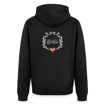 Braut Junggesellinnenabschied - Unisex Premium Bio Zip Hoodie - Schwarz - Hinten - Nico (187cm)