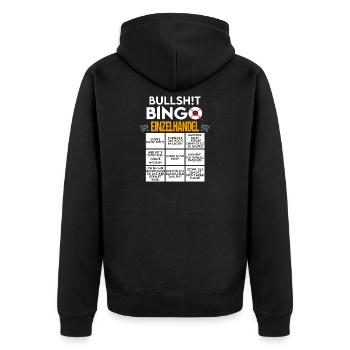 Einzelhandel Kasse Verkäuferin Kaufmann Kauffrau - Unisex Premium Bio Zip Hoodie - Schwarz - Hinten - Nico (187cm)