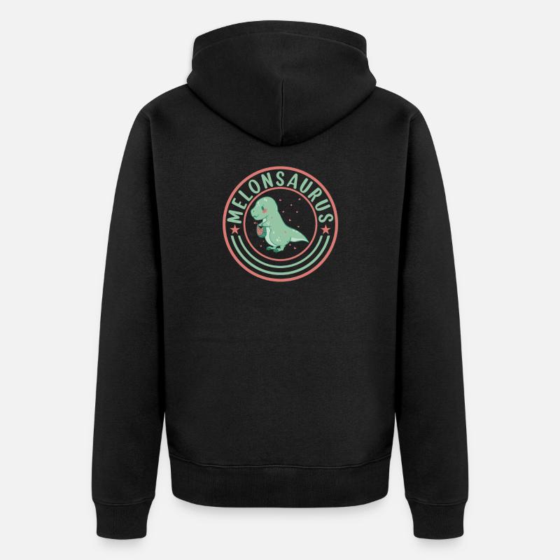 Pastèque pastèque végétarienne T Rex - Veste à capuche bio Premium Unisexe - noir