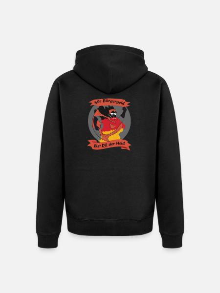 Held des Bürgergeld´s - Unisex Premium Bio Zip Hoodie - Schwarz