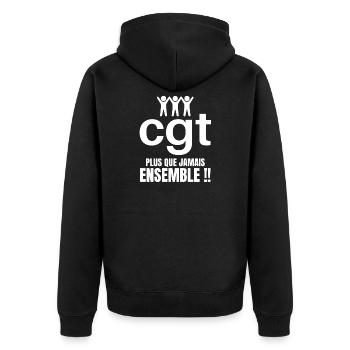 syndicat, manifestation, lutte des classes - Veste à capuche bio Premium Unisexe - noir - Dos - Nico (187cm)