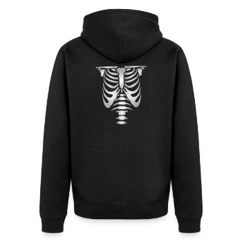 Human skeleton bones torso - Unisex Premium Organic Zip Hoodie - black - Back - Nico (187cm)