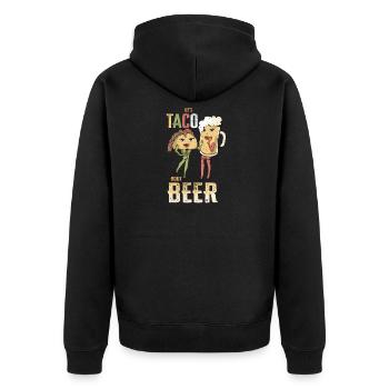 Lets Taco Bout Beer - Unisex Premium Organic Zip Hoodie - black - Back - Nico (187cm)