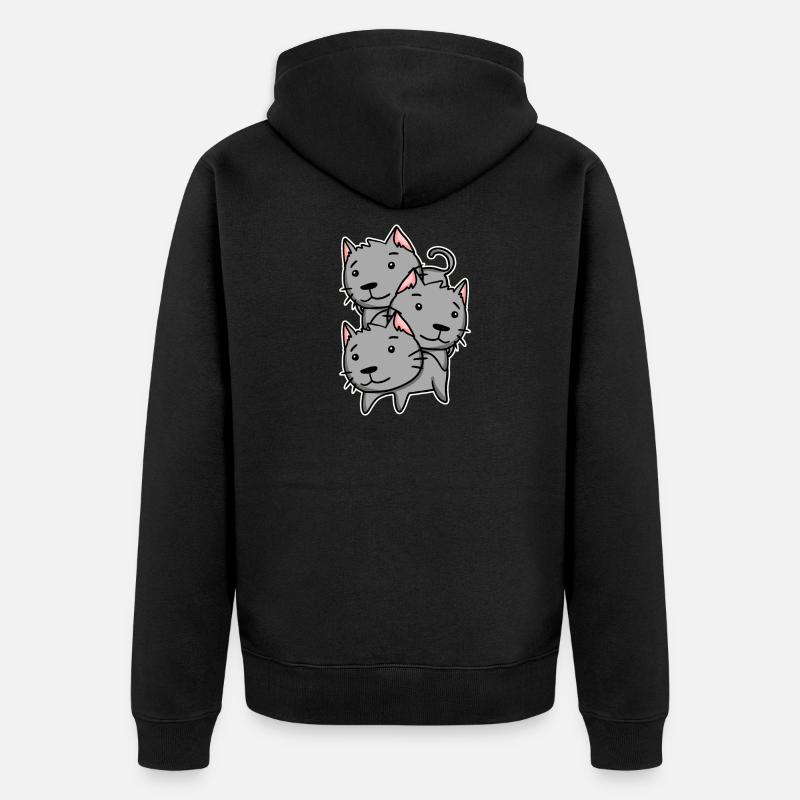 Chats mignons - Veste à capuche bio Premium Unisexe - noir