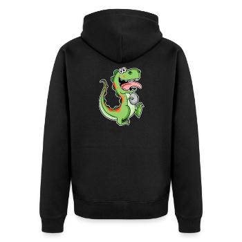 Dinosaur with Baby Dinosaur Egg - Unisex Premium Organic Zip Hoodie - black - Back - Nico (187cm)