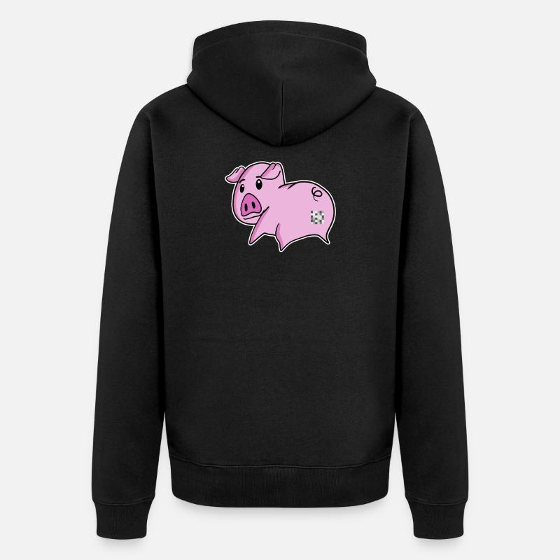 Pig Ass - Pig Butt - Veste à capuche bio Premium Unisexe - noir