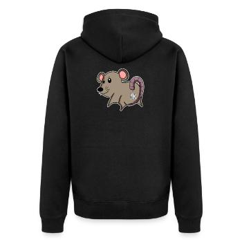 Maus Arsch - Maus Hintern - Unisex Premium Bio Zip Hoodie - Schwarz - Hinten - Nico (187cm)