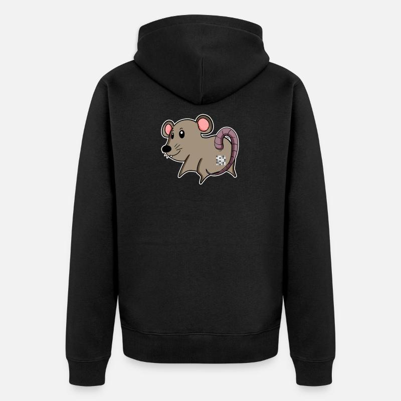 Mouse Ass - Mouse Butt - Unisex Premium Organic Zip Hoodie - black
