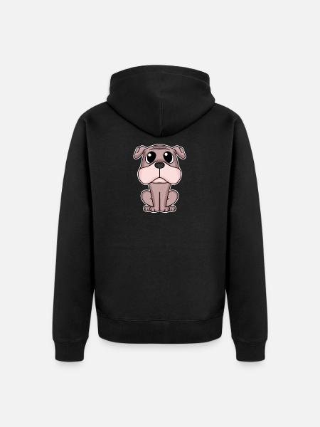 Mops Hund Hundebesitzer - Unisex Premium Bio Zip Hoodie - Schwarz