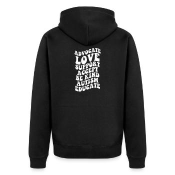 Plaidoyer Amour Soutien Accepter Soyez gentil - Veste à capuche bio Premium Unisexe - noir - Dos - Nico (187cm)