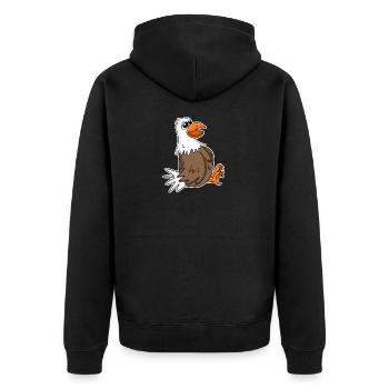 Adler - Unisex Premium Bio Zip Hoodie - Schwarz - Hinten - Nico (187cm)