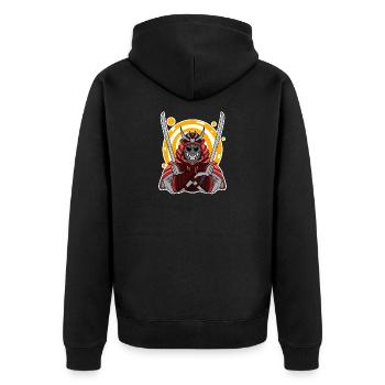 Motif de samouraï - Veste à capuche bio Premium Unisexe - noir - Dos - Nico (187cm)