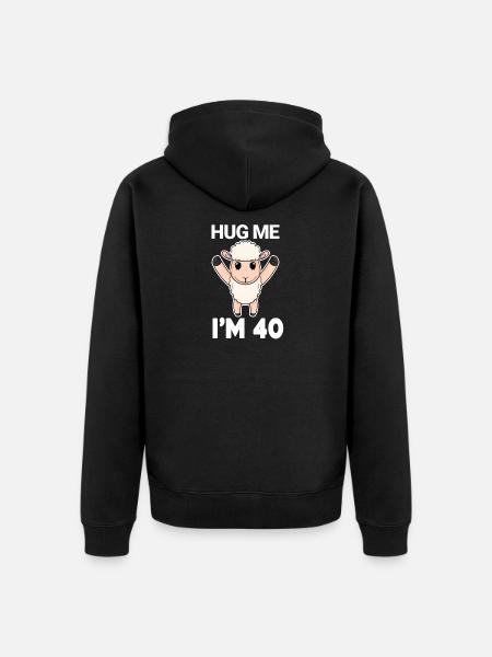 40 ans - 40 ans - câlin - Veste à capuche bio Premium Unisexe - noir