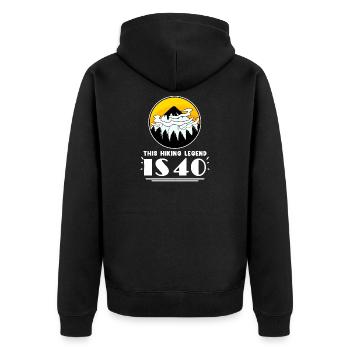 Wandern 40. Geburtstag Wanderer 40 Jahre alt - Unisex Premium Bio Zip Hoodie - Schwarz - Hinten - Nico (187cm)