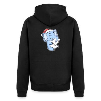 Eléphant Noël Sommeil Sommeil Sommeil Sommeil - Veste à capuche bio Premium Unisexe - noir - Dos - Nico (187cm)