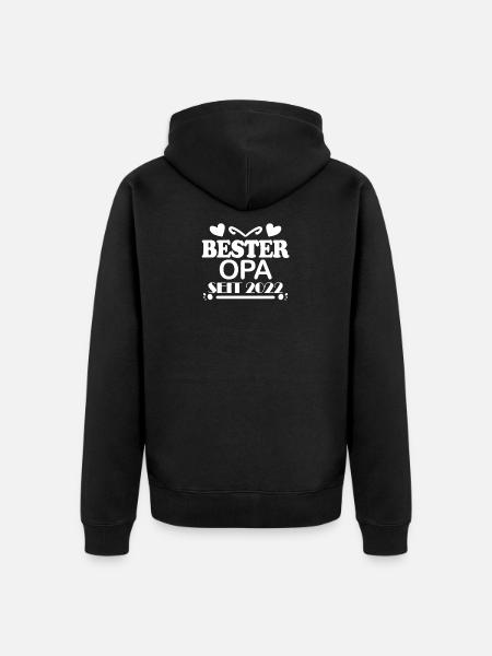 Bester Opa seit 2022 - Unisex Premium Bio Zip Hoodie - Schwarz