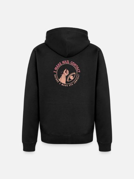 I Make Nail Contact Nail Tech - Unisex Premium Organic Zip Hoodie - black