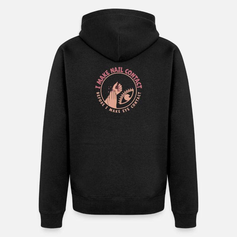 Je fais Nail Contact Nail Tech - Veste à capuche bio Premium Unisexe - noir