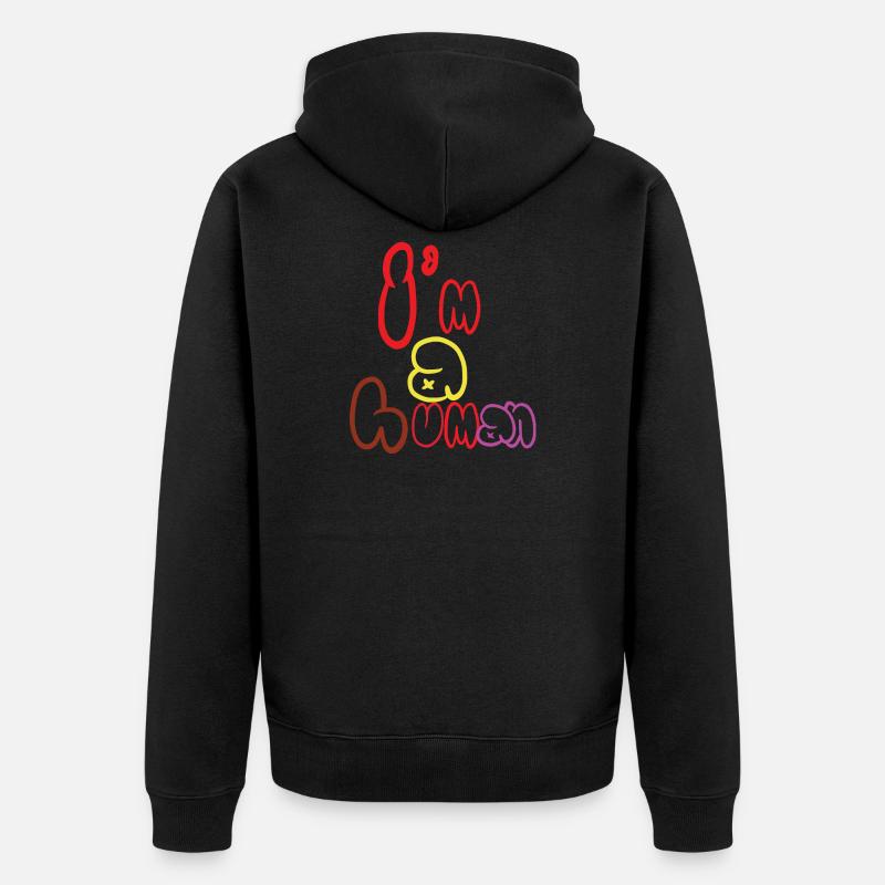 je suis un humain - Veste à capuche bio Premium Unisexe - noir