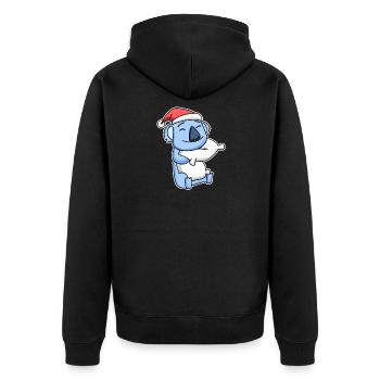 Koala Christmas Sleep Sleep Sleep - Unisex Premium Organic Zip Hoodie - black - Back - Nico (187cm)