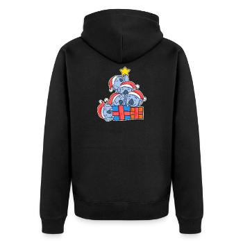 Weihnachten Weihnachtsbaum Koala - Koalas - Unisex Premium Bio Zip Hoodie - Schwarz - Hinten - Nico (187cm)