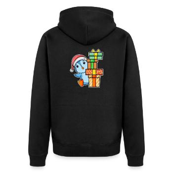 Pingouin de Noël avec cadeaux - Veste à capuche bio Premium Unisexe - noir - Dos - Nico (187cm)