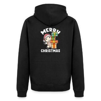 Joyeux moutons de Noël avec cadeaux - Veste à capuche bio Premium Unisexe - noir - Dos - Nico (187cm)