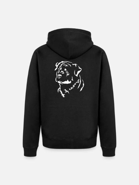 Rottweiler Head "Black Edition" - Unisex Premium Organic Zip Hoodie - black