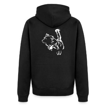 Australian Shepherd "Black Edition" - Unisex Premium Organic Zip Hoodie - black - Back - Nico (187cm)